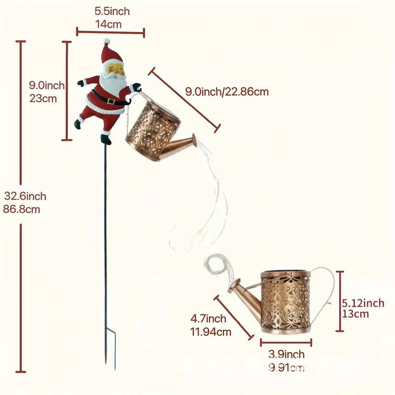 🎁Christmas Sale 50% OFF🎅✨Santa Watering Can Solar Light with Ground Stake