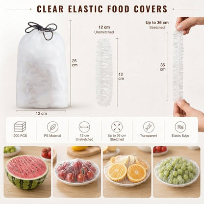🔥 100-Pack Disposable Stretch Film for Bowls & Plates | Stretchy Container Lids | Alternative to Plastic Wrap for Food Storage