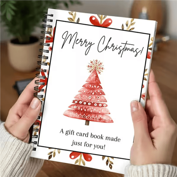 🔥🎁49% OFF!!!-Ready for Christmas!🎅Christmas Gift Card Booklet -👍DIY Spiral-Bound Christmas Gift Card Holder Book