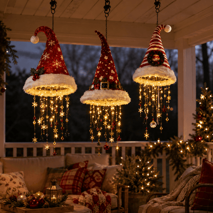🔥Today 49% OFF🎅 Lighted Santa Hat Hanging Chandelier 🎄