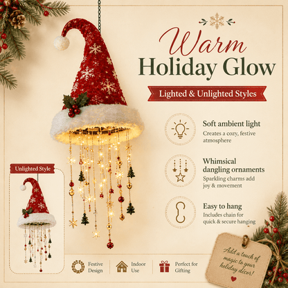 🔥Today 49% OFF🎅 Lighted Santa Hat Hanging Chandelier 🎄