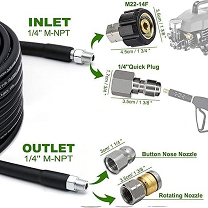 💦 50% OFF INSTANT! 🚿 5800PSI Sewer Jetter Kit - Unclogs Drains/Pipes with Rotating Nozzle, Fits Most Pressure Washers 🔧📦