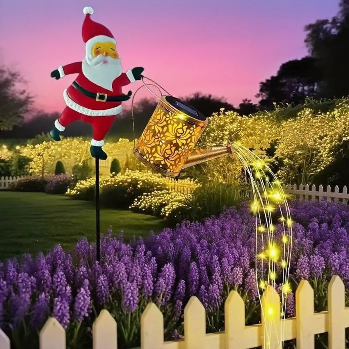 🎁Christmas Sale 50% OFF🎅✨Santa Watering Can Solar Light with Ground Stake